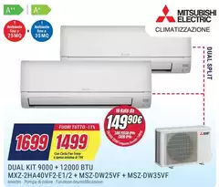 Mitsubishi Electric - Kit 9000 + 12000 + 12.000 BTU MXZ-2HA40VF2-E1/2 + MSZ-DW25VF+ MSZ-DW35VF
