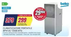 Beko - Climatizzatore Portatile BP412C 12000 Btu
