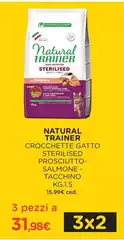 Natural Trainer - Crocchette Gatto Sterilised Prosciutto-Salmone-Tacchino