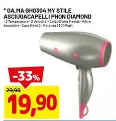 Ga.ma - GA.MA GH0304 MY Stile ASCIUGACAPELLI PHON