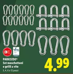Parkside - Set Moschettoni O Grilli A Vite