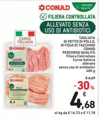 Conad - Tagliata Di Petto Di Pollo, Di Fesa Di Tacchino Percorso Qualità