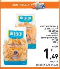 De Cecco - Pasta Di Semola Le Specialità