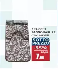 3 Tappeti Bagno Parure