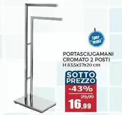 Maxi - Portasciugamani Cromato 2 Posti
