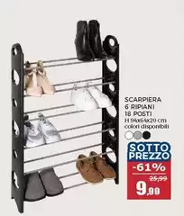 Scarpiera 6 Ripiani 18 Posti