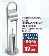 Portarotolo Con Portascopino In Acciaio