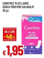Carefree - Plus Large Senza Profumo Salvaslip