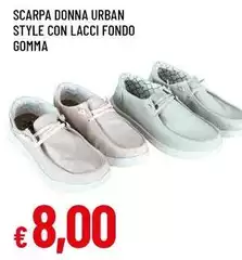 Scarpa Donna Urban Style Con Lacci Fondo Gomma