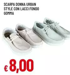 Scarpa Donna Urban Style Con Lacci Fondo Gomma