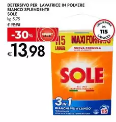 Sole - Detersivo Per Lavatrice In Polvere Bianco Splendente
