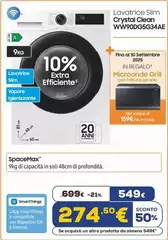 Samsung - Lavatrice Slim Crystal Clean WW90DG5G34AE 