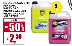 Happy Car - Liquido Lavavetri Per Auto Pronto All'Uso