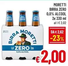 Moretti - Birra Zero 0,0% Alcool