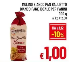Mulino Bianco - Pan Bauletto Bianco Pane Ideale Per Panini