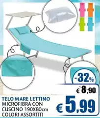 Mare - Telo  Lettino Microfibra Con Cuscino