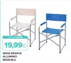 Sedia Registra Alluminio Beige/blu
