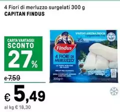 Findus - 4 Fiori Di Merluzzo Surgelati