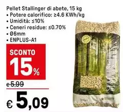 Pellet Stallinger Di Abete, 15 Kg