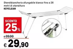 Keyclean - Stendibiancheria Allungabile Bianco Fino A 26 Metri Di Stenditura