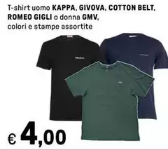 Kappa - T-Shirt Uomo, Givova, Cotton Belt, Romeo Giglio