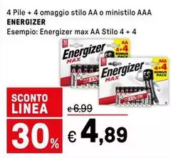 Energizer - Pile + 4 Omaggio Stilo AA O Ministilo AAA