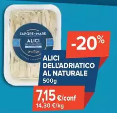 Sapore Di Mare - Alici Dell'Adriatico Al Naturale 500g