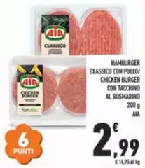 Aia - Hamburger Classico Con Pollo/Chicken Burger Con Tacchino Al Rosmarino