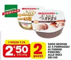 Despar - Sugo Ai 4 Formaggi/ Ai Funghi Porcini/ Alle Noci