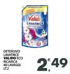 Valido - Detersivo Lavatrice Eco Ricarica 40 Lavaggi Lt.2
