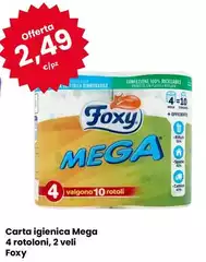 Foxy - Carta Igienica Mega 4 Rotloni, 2 Veli