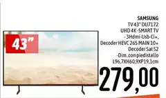 Samsung - TV43" DU7172