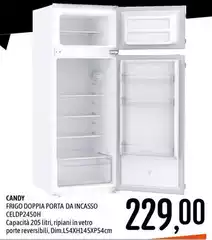 Candy - Frigo Doppia Porta Da Incasso Celdp2450h