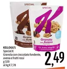 Kelloggs - Special K Granola Con Cioccolato Fondente