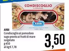 Arbi - Condiscoglio Al Pomodoro Sugo Pronto Ai Frutti Di Mare Surgelato