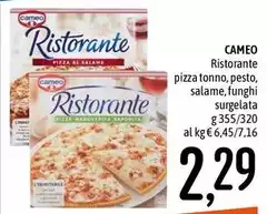 Cameo - Ristorante Pizza Tonno, Pesto, Salame, Funghi Surgelata