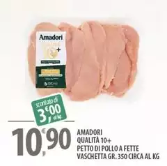 Amadori - Qualità 10+ Petto Di Pollo A Fette Vaschetta