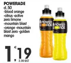 Powerade - Blod Orange Citrus Active Zero Limone Mountain Blast -orange Mountain Blast Zero -golden Mango