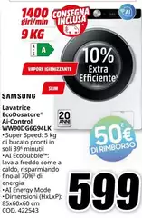 Samsung - Lavatrice Ecodosatore AI-Control WW90DGGG94LK