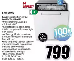 Samsung - Lavastoviglie DW60CG8800OET