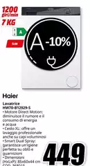 Haier - HW70 Taladro 7 Kg 1200 Giri/min A-10% Fridge