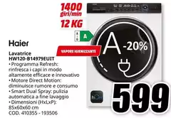 Haier - HW120-B1497EUIT Lavatrice Caricamento Frontale 12 Kg 1400 Giri/min A Bianco