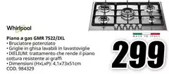 Whirlpool - Piano A Gas Gm 7522/ixl