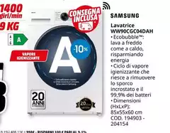 Samsung - Lavatrice WW90CGC04DAH