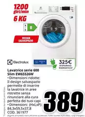 Electrolux - Lavatrice Serie 600 Slim EW6526W