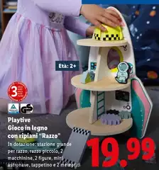 Playtive -  Gioco In Legno Con Ripiani "Razzo"
