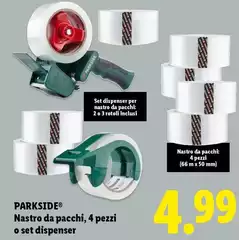 Parkside - Nastro Da Pacchi, 4 Pezzi O Set Dispenser