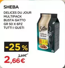 Sheba - Delices Du Jour Multipack Busta Gatto Gr.50 X 6pz Tutti I Gusti