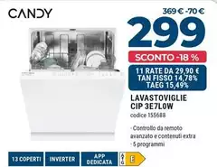 Candy - Lavastoviglie CIP 3E7L0W