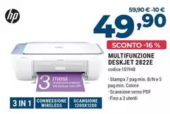 HP - Multifunzione Deskjet 2822E